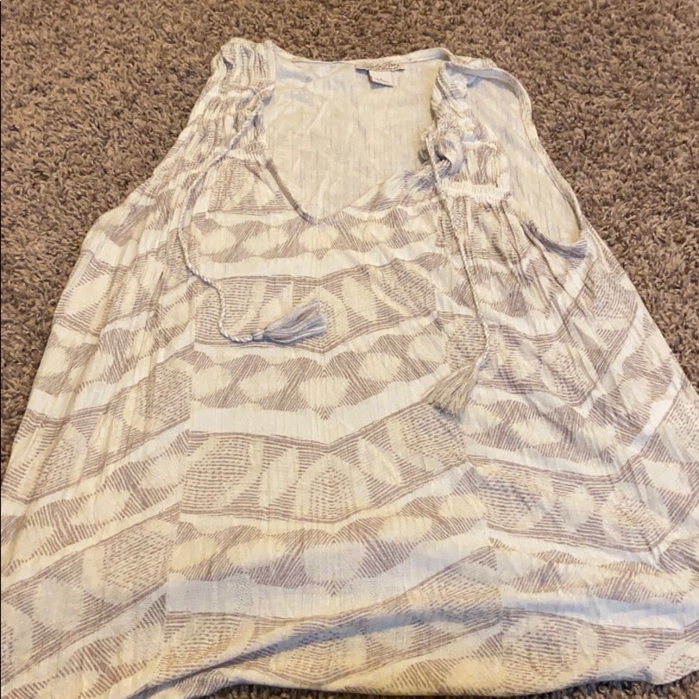 Cream and brown tank top